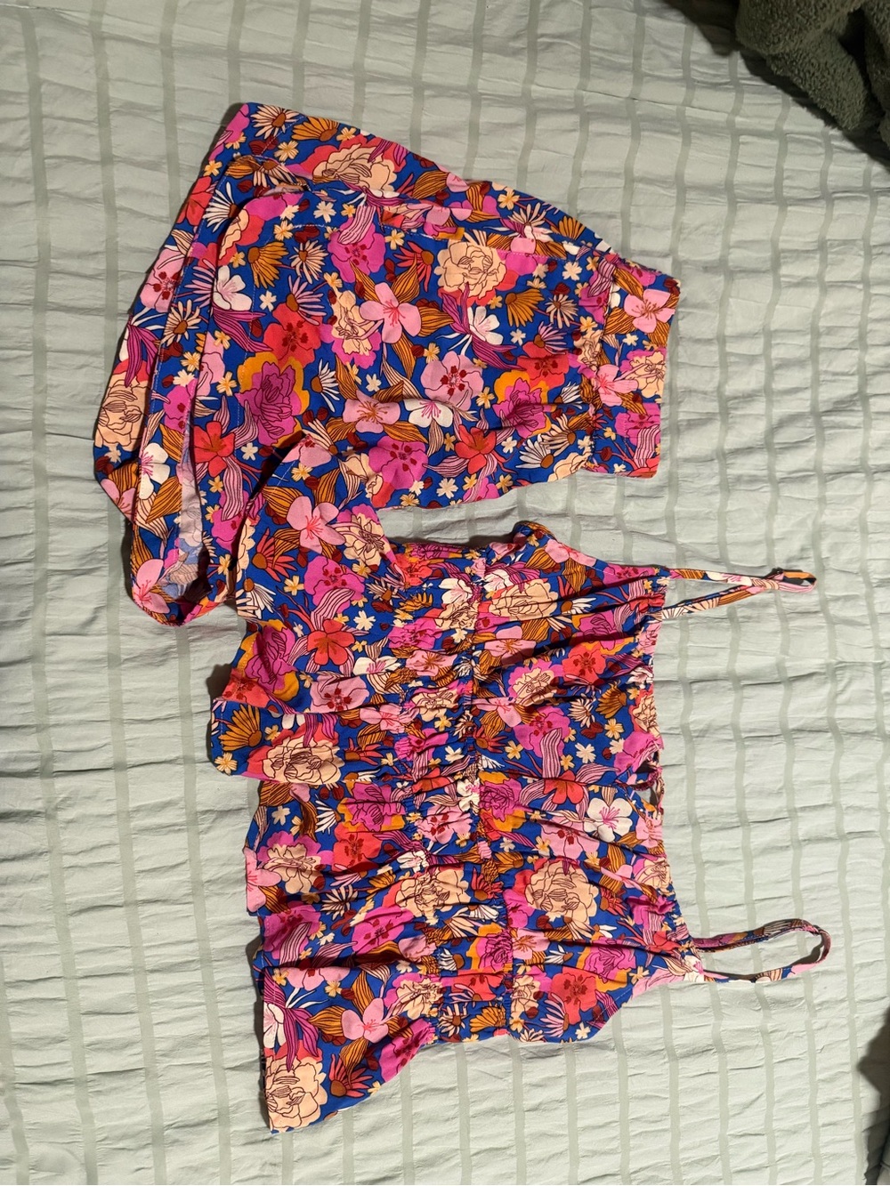 Rip Curl Floral Romper Set - Blue, Pink & Orange Print